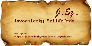 Javorniczky Szilárda névjegykártya